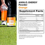 Uso diario de Optimum Nutrition Amino Energy en primer plano.