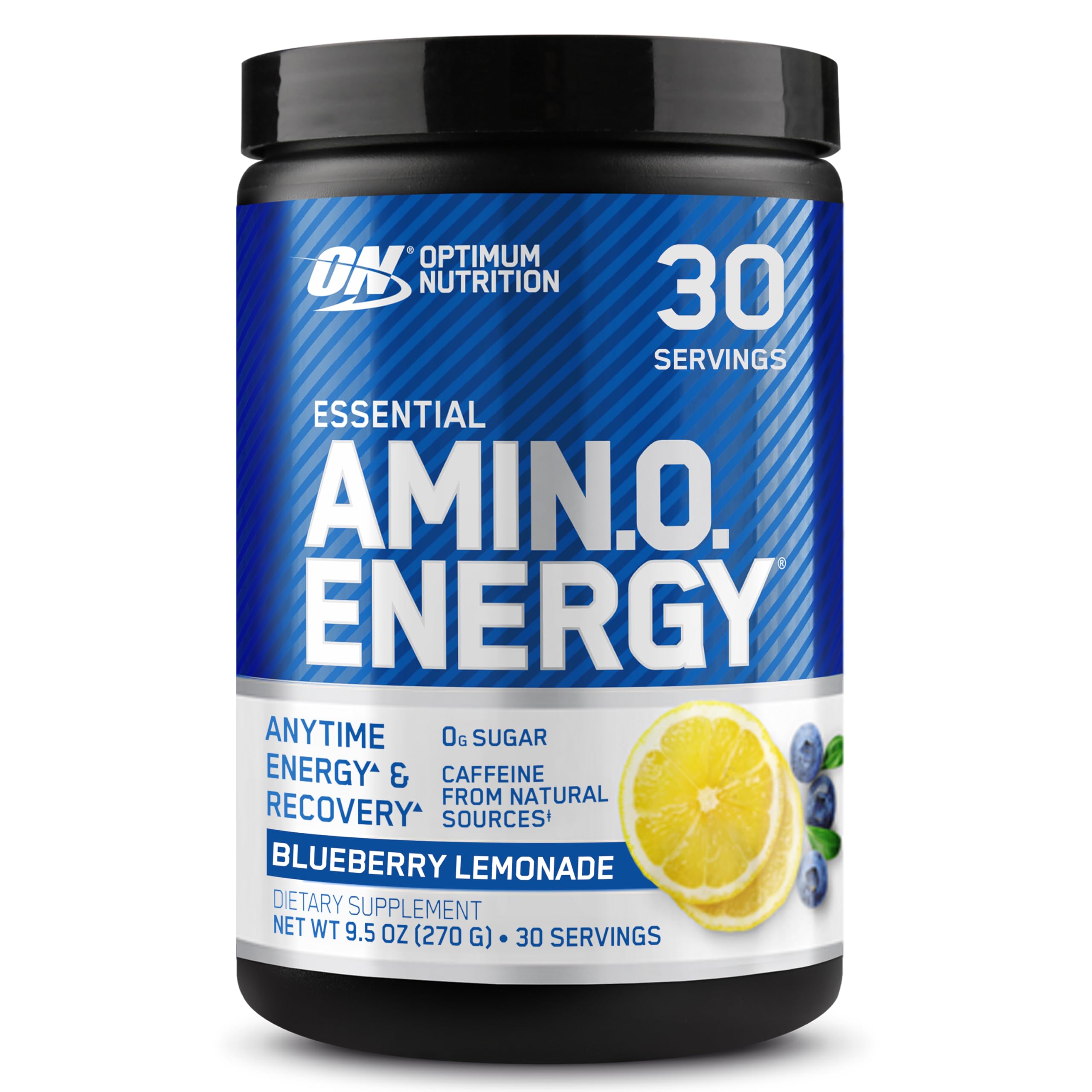 Botella de Optimum Nutrition Amino Energy sabor arándano limón lista para energía rápida