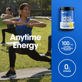 Vaso con Optimum Nutrition Amino Energy arándano limón para enfoque mental
