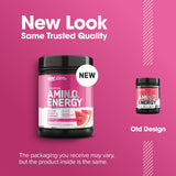 Bebida lista Optimum Nutrition Amino Energy en vaso para consumo refrescante.