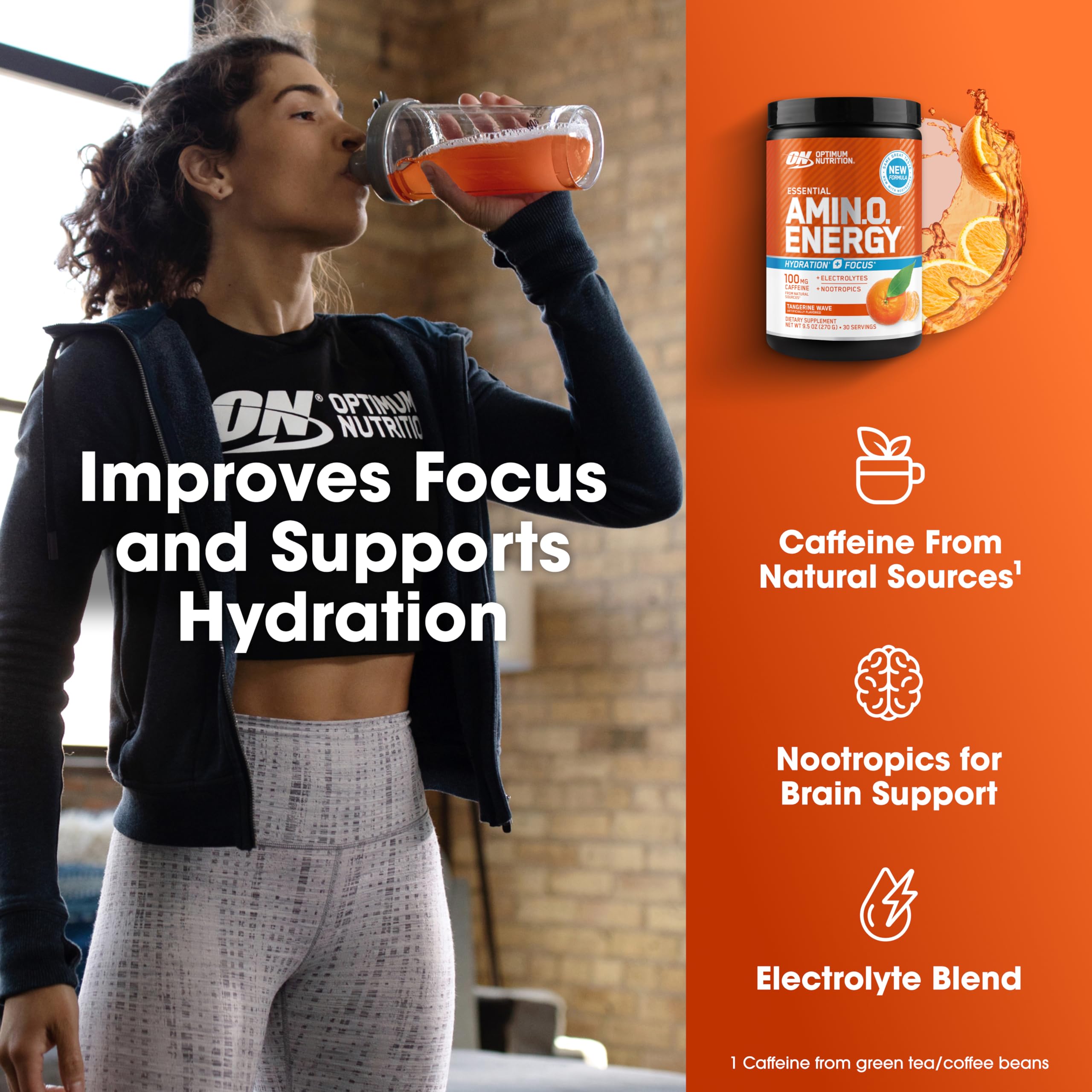 Optimum Nutrition Amino Energy Cafeína natural para energía rápida.