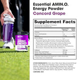 Optimum Nutrition Amino Energy envase con sabor Uva Concord para entrenamiento.