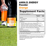 Etiqueta frontal de Optimum Nutrition Amino Energy destaca el sabor