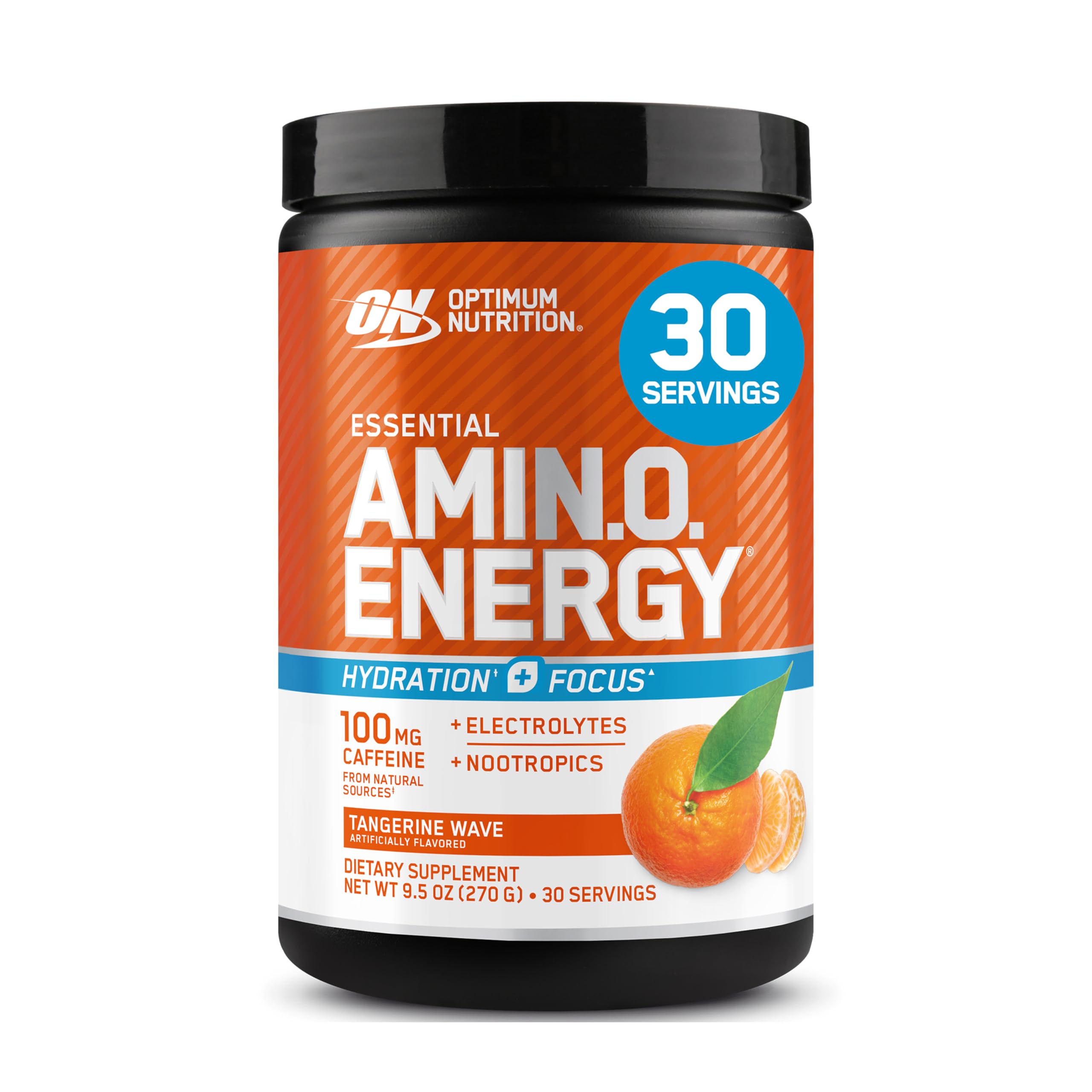 Optimum Nutrition Amino Energy Polvo energizante Mandarina Ola para energía sostenida.