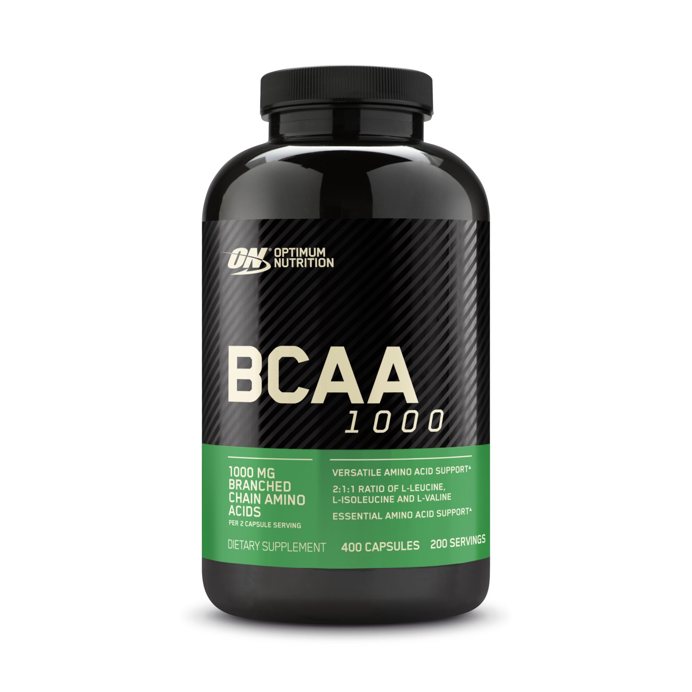 Optimum Nutrition BCAA cápsulas instantizadas, fácil de llevar para entrenamiento.