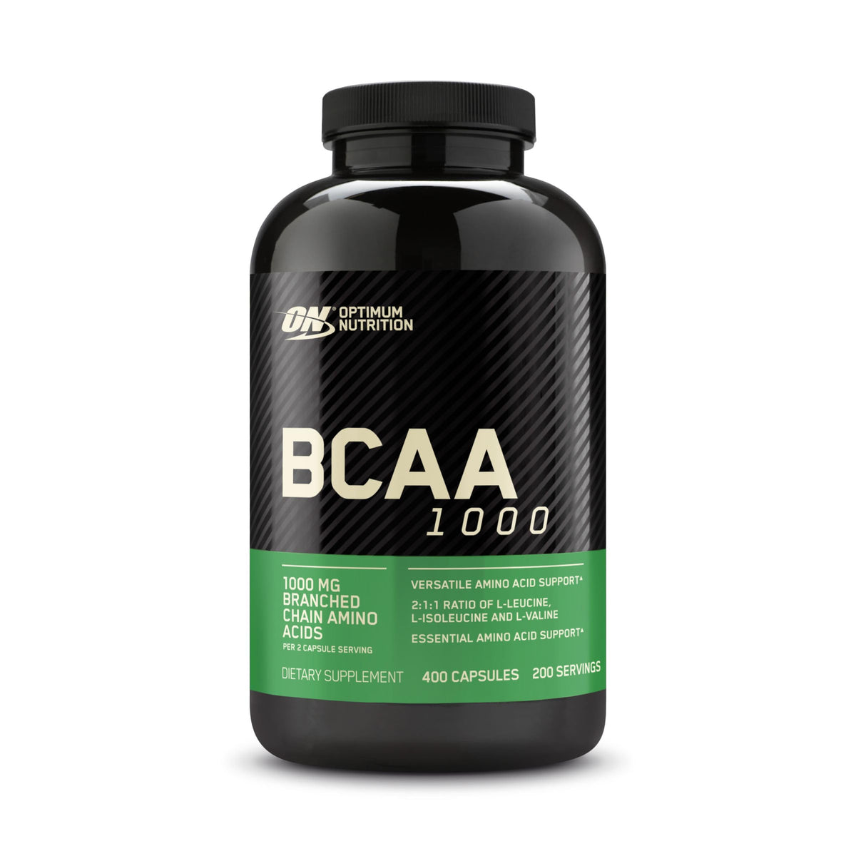 Optimum Nutrition BCAA cápsulas instantizadas, fácil de llevar para entrenamiento.