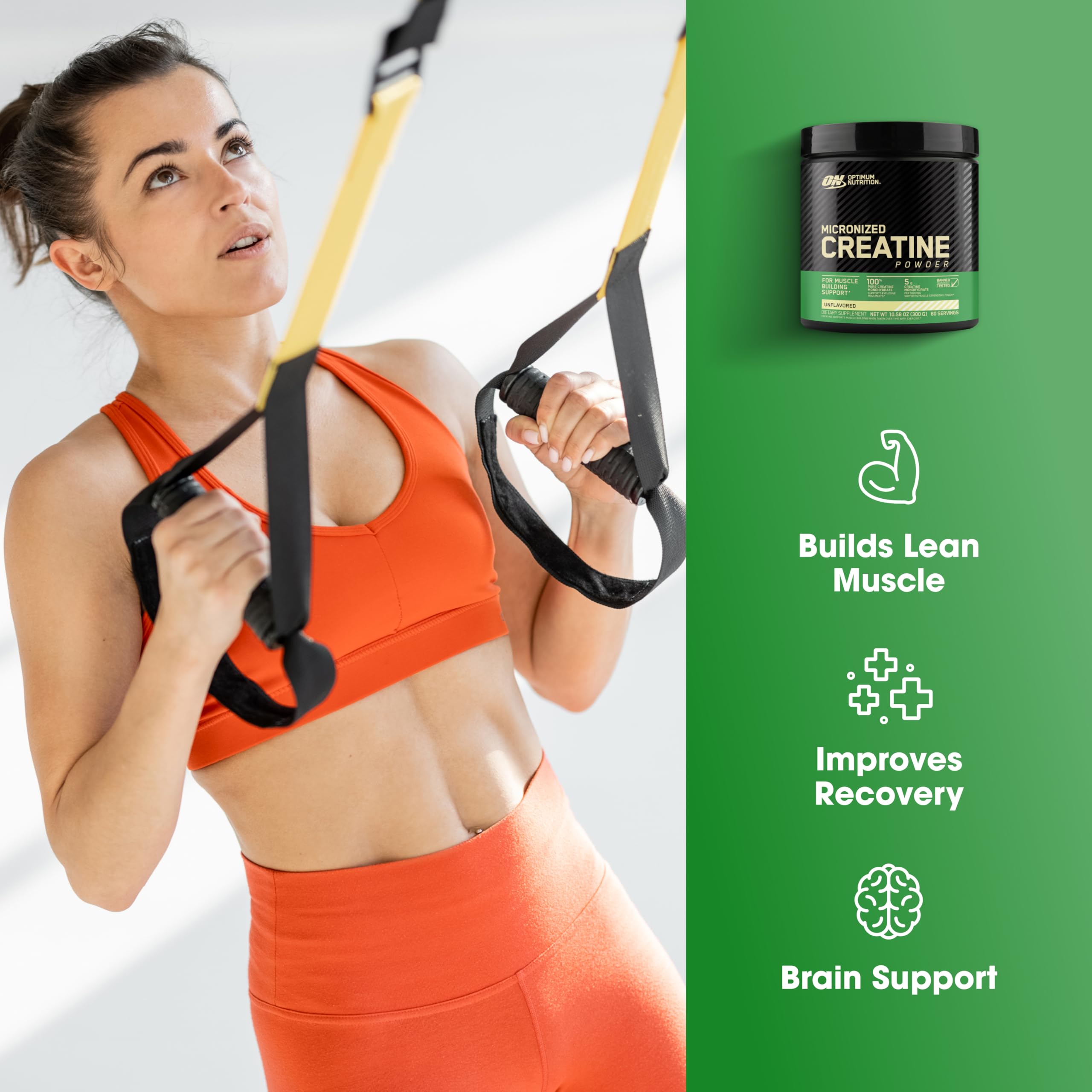 Dosis diaria de 5 g de Optimum Nutrition creatina monohidrata para mejorar potencia.