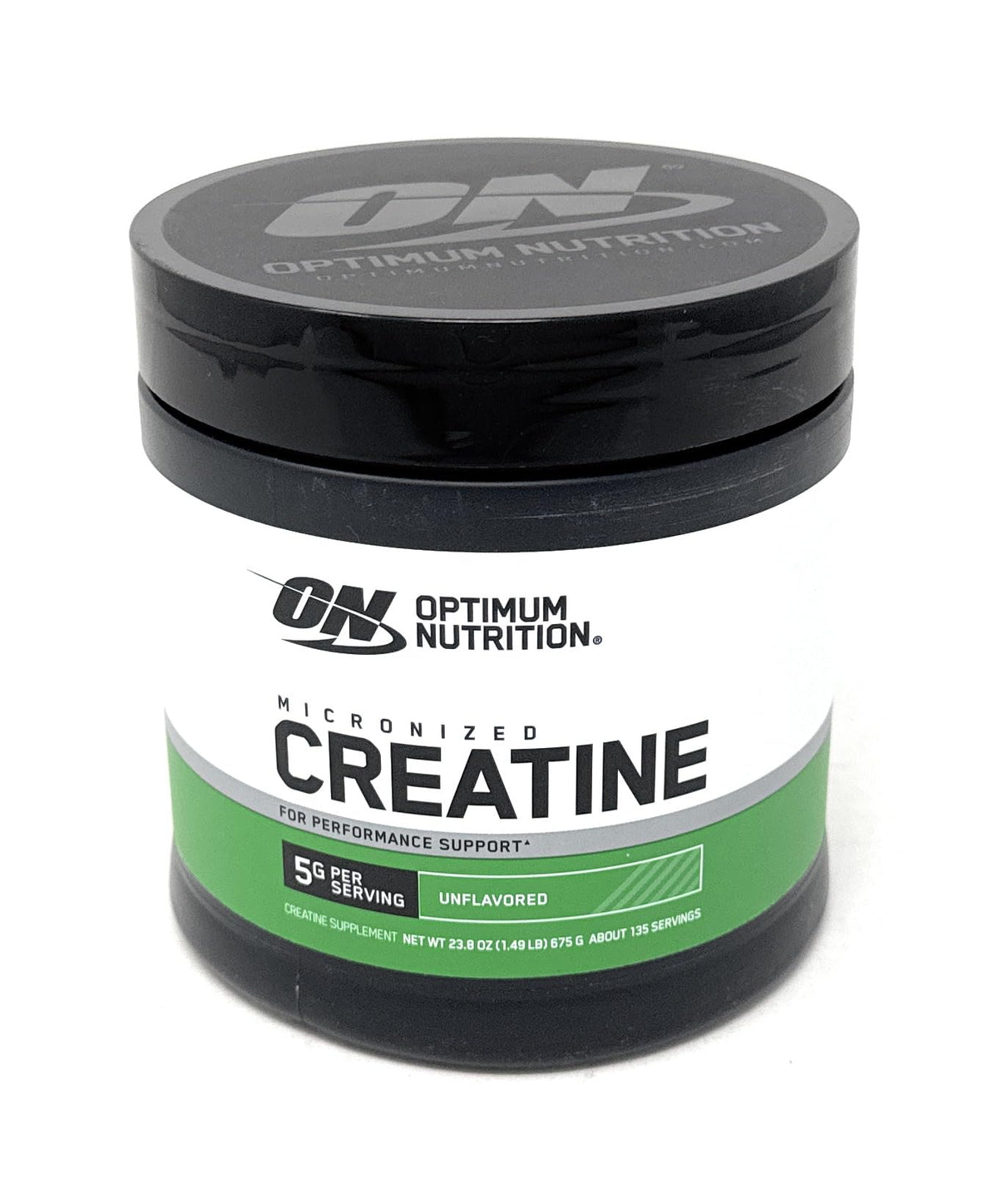 Optimum Nutrition creatina monohidrato sin sabor, polvo para batidos de entrenamiento.
