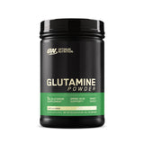Optimum Nutrition Glutamina polvo para recuperación muscular tras entrenamiento intenso.