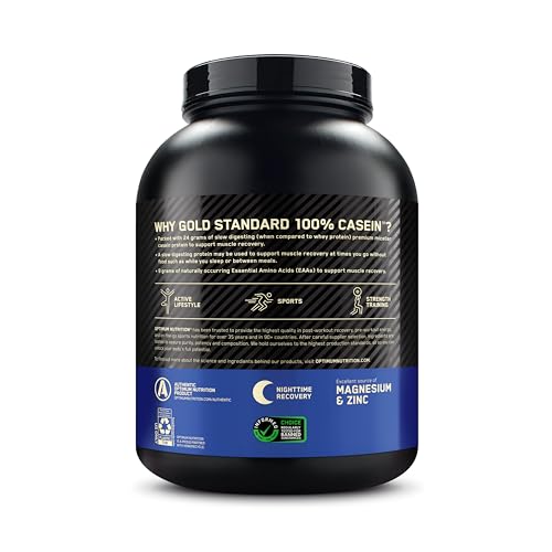 Optimum Nutrition Gold Standard Casein uso diario en batidos sabor galleta y crema