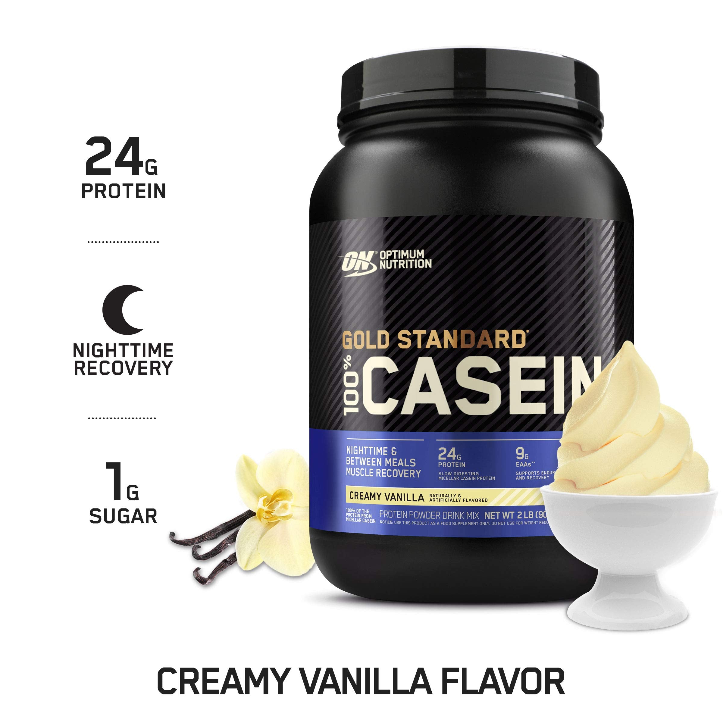Optimum Nutrition Gold Standard Caseina Micelar, recuperación muscular nocturna y proteína de liberación sostenida