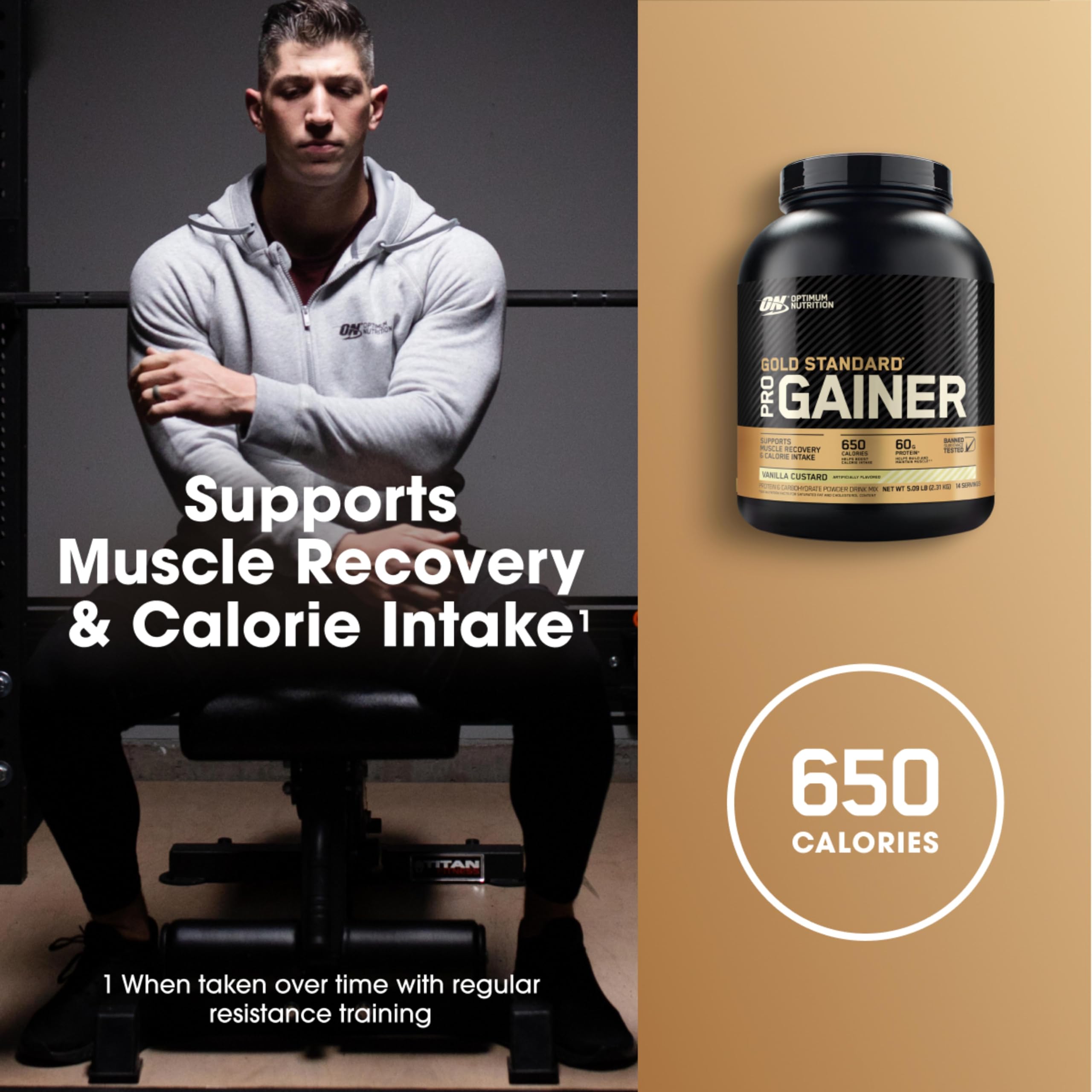Optimum Nutrition Gold Standard Pro Gainer - etiqueta nutricional para plan de ingesta.