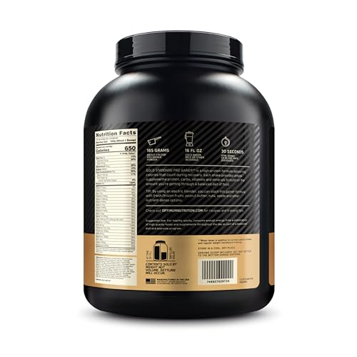 Optimum Nutrition Gold Standard Pro Gainer - listo para usar como snack de recuperación.