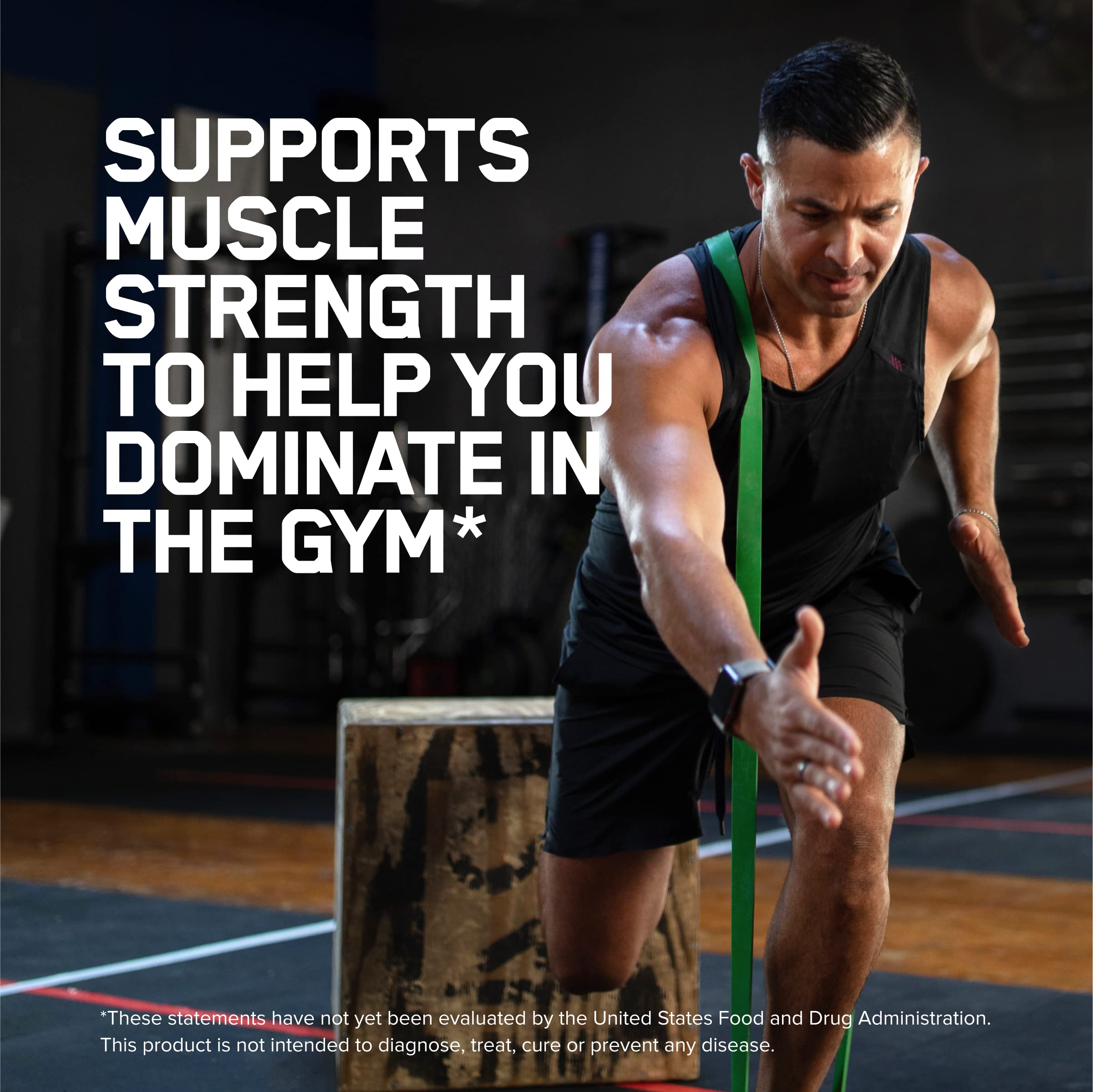 Cápsulas Optimum Nutrition HMB 1000 alineadas para entrenamiento