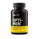 Optimum Nutrition Opti-Men: botella con cápsulas para apoyo diario de vitaminas.