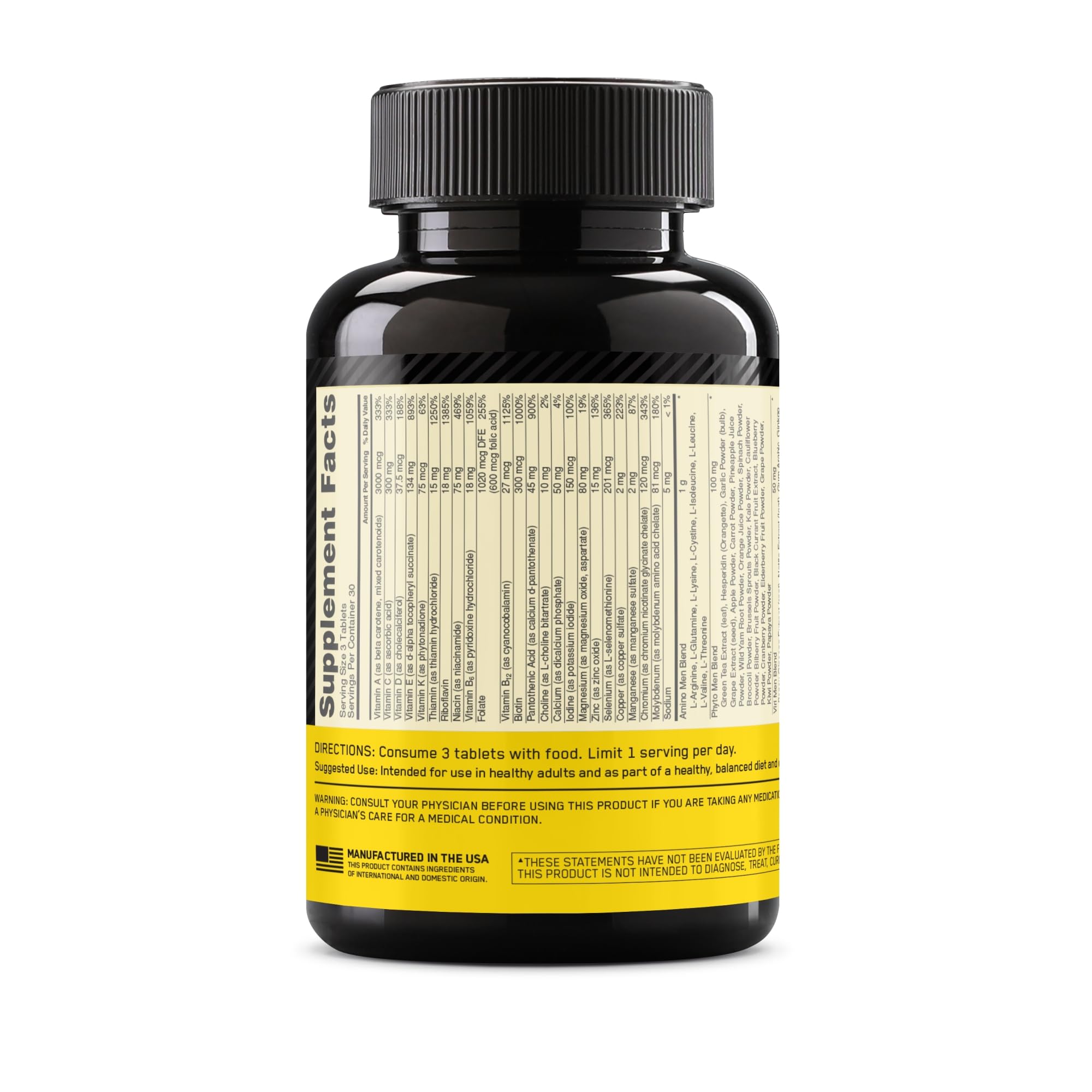 Optimum Nutrition Opti-Men: empaque seguro para almacenamiento en lugar fresco.