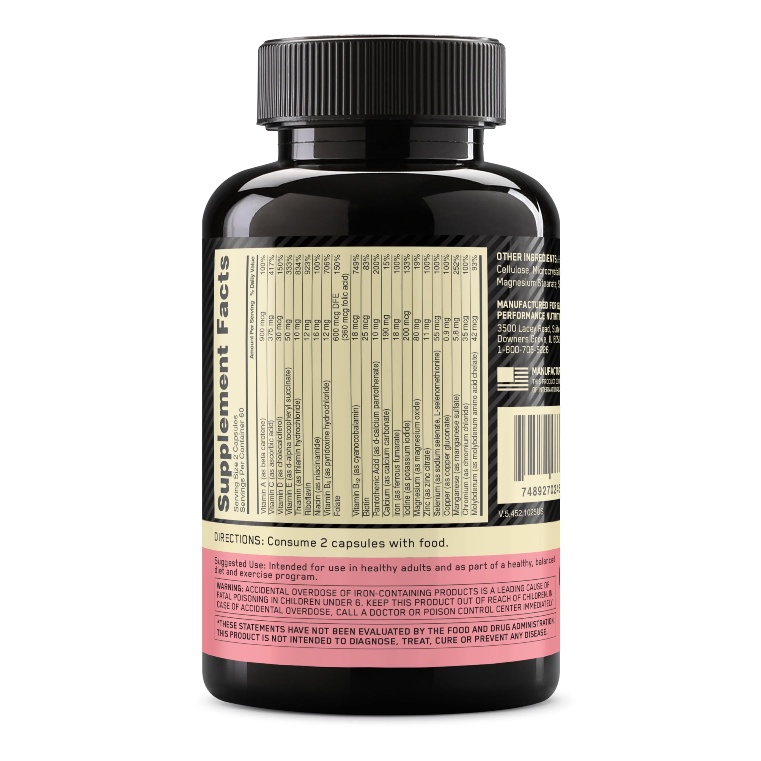 Optimum Nutrition Opti-Women envase 60 días, diseño práctico para rutina.
