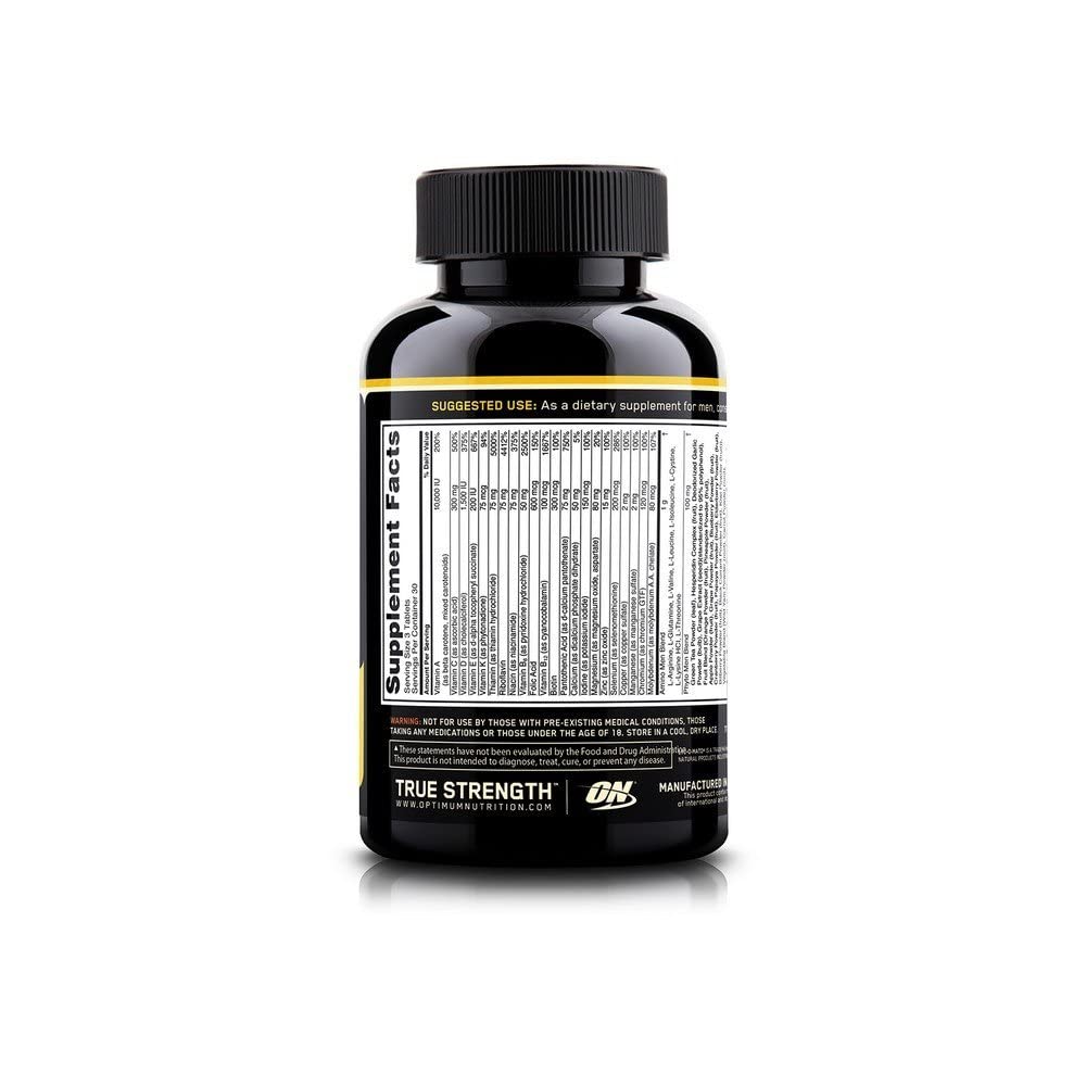 Optimum Nutrition Opti-Men cápsulas dentro, dosis conveniente para la rutina diaria