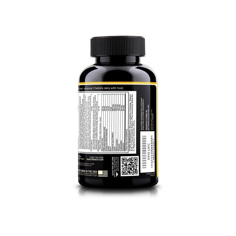 Optimum Nutrition Opti-Men etiqueta clara para verificar composición y uso diario