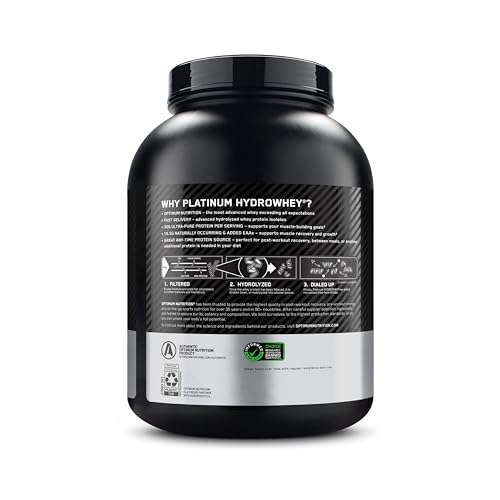 Optimum Nutrition Platinum Hydrowhey post-entreno uso, facilita preparación rápida para la siguiente sesión.
