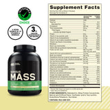 Mezcla con frutas en Optimum Nutrition Serious Mass para batido nutritivo.