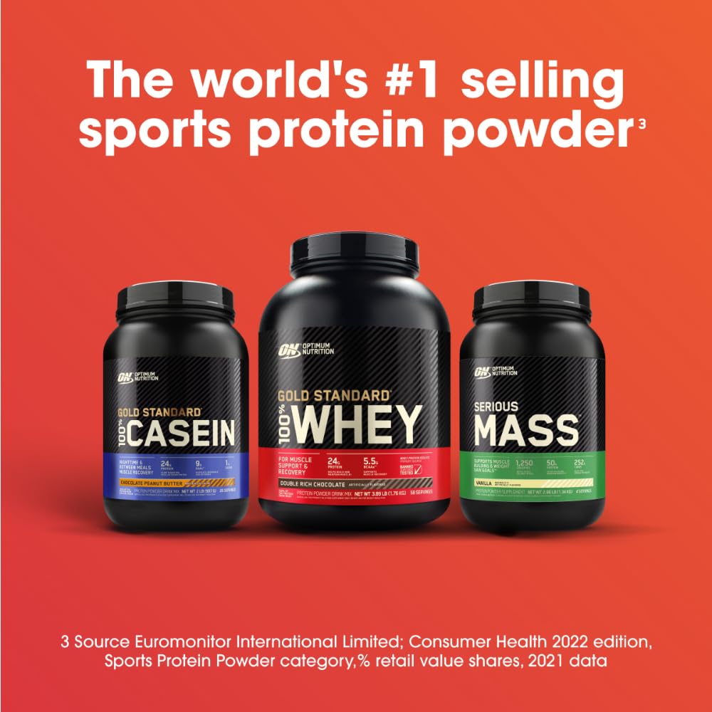 Optimum Nutrition Serious Mass shake with fruits suggests versatile post-workout meals