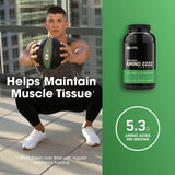 Etiqueta frontal de Optimum Nutrition Superior Amino 2222 con información de aminoácidos