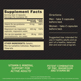Optimum Nutrition Zinc Magnesium Aspartato, dosis diaria flexible dentro de una comida