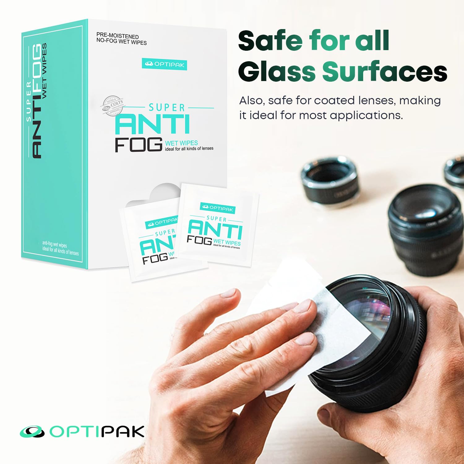 OPTIPAK antiempañantes para gafas de seguridad: limpieza suave sin residuos