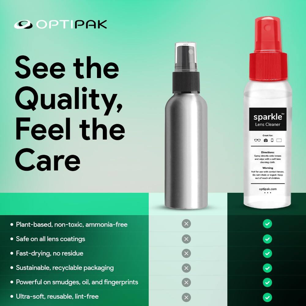 OPTIPAK Sparkle: caja de limpieza para gafas, formato portátil