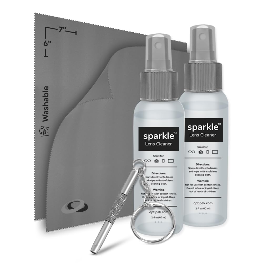 OPTIPAK Sparkle limpiador de lentes antirreflejo en spray 2 oz para visión clara