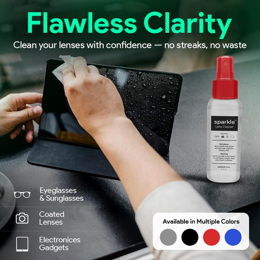 OPTIPAK Sparkle: spray para lentes antirreflejantes con limpieza sin rayas