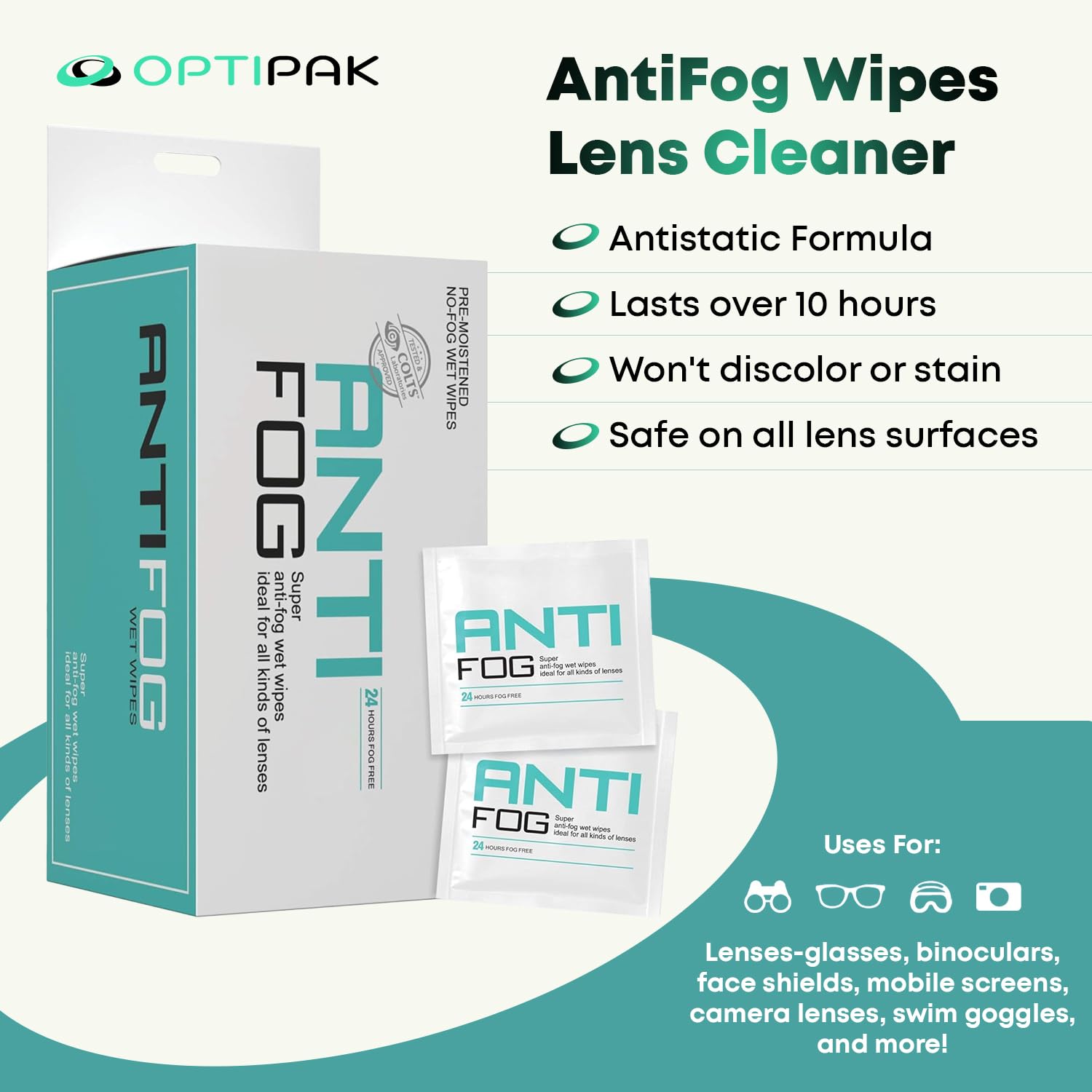 OPTIPAK toallitas antivaho para gafas sol: visión nítida al aire libre