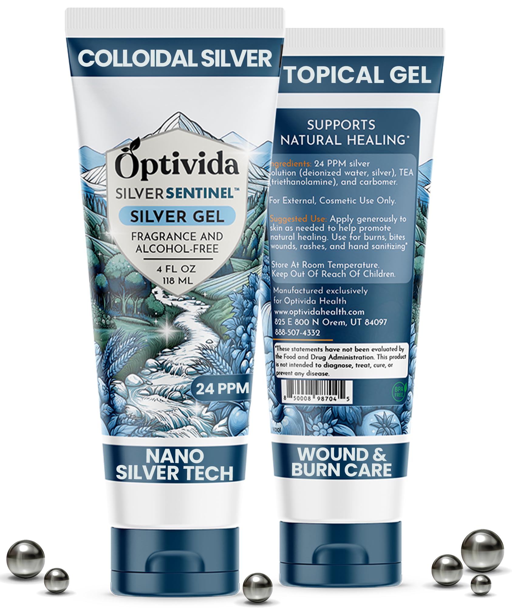Optivida gel de plata coloidal aplicado en una cortadura para promover curación suave