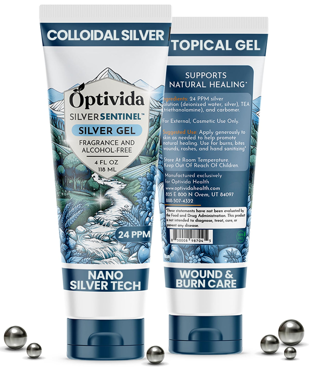 Optivida gel de plata coloidal aplicado en una cortadura para promover curación suave