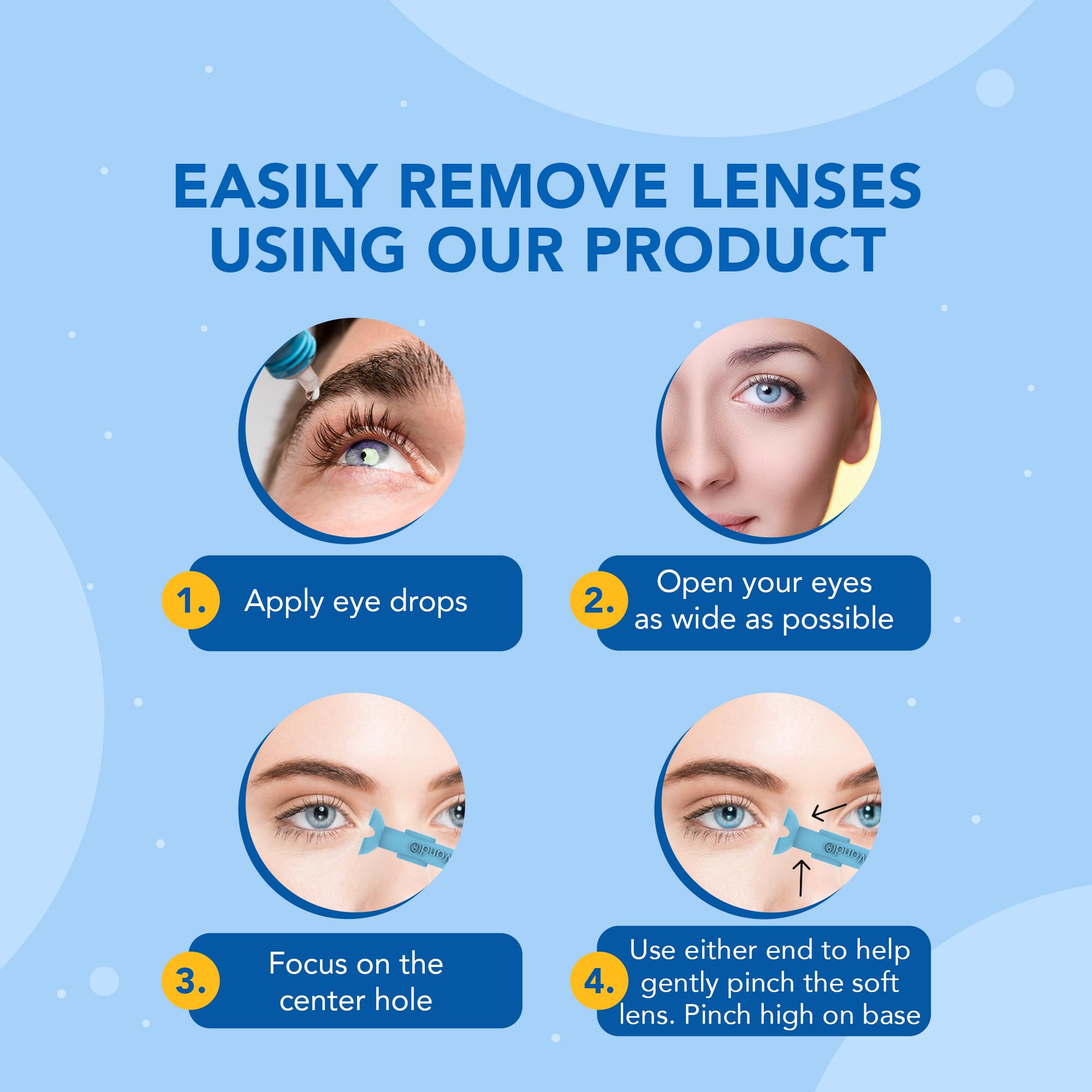 OptiWand Pinza: herramienta multifuncional para insertar y retirar lentes suaves con facilidad.