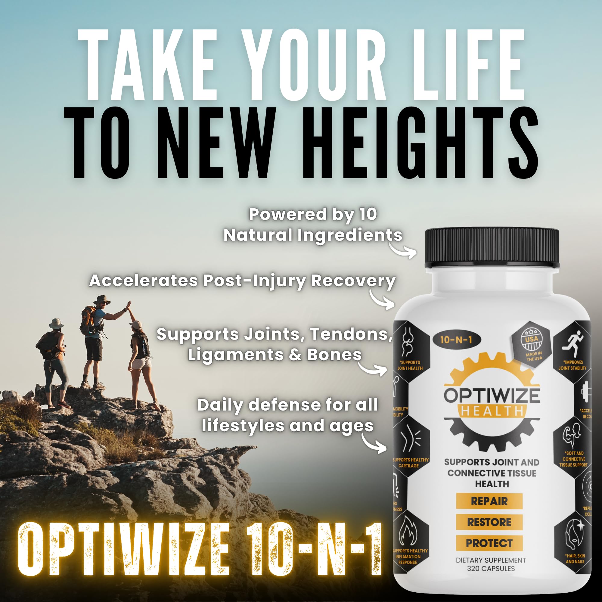 OptiWize uso diario para articulaciones y movilidad.