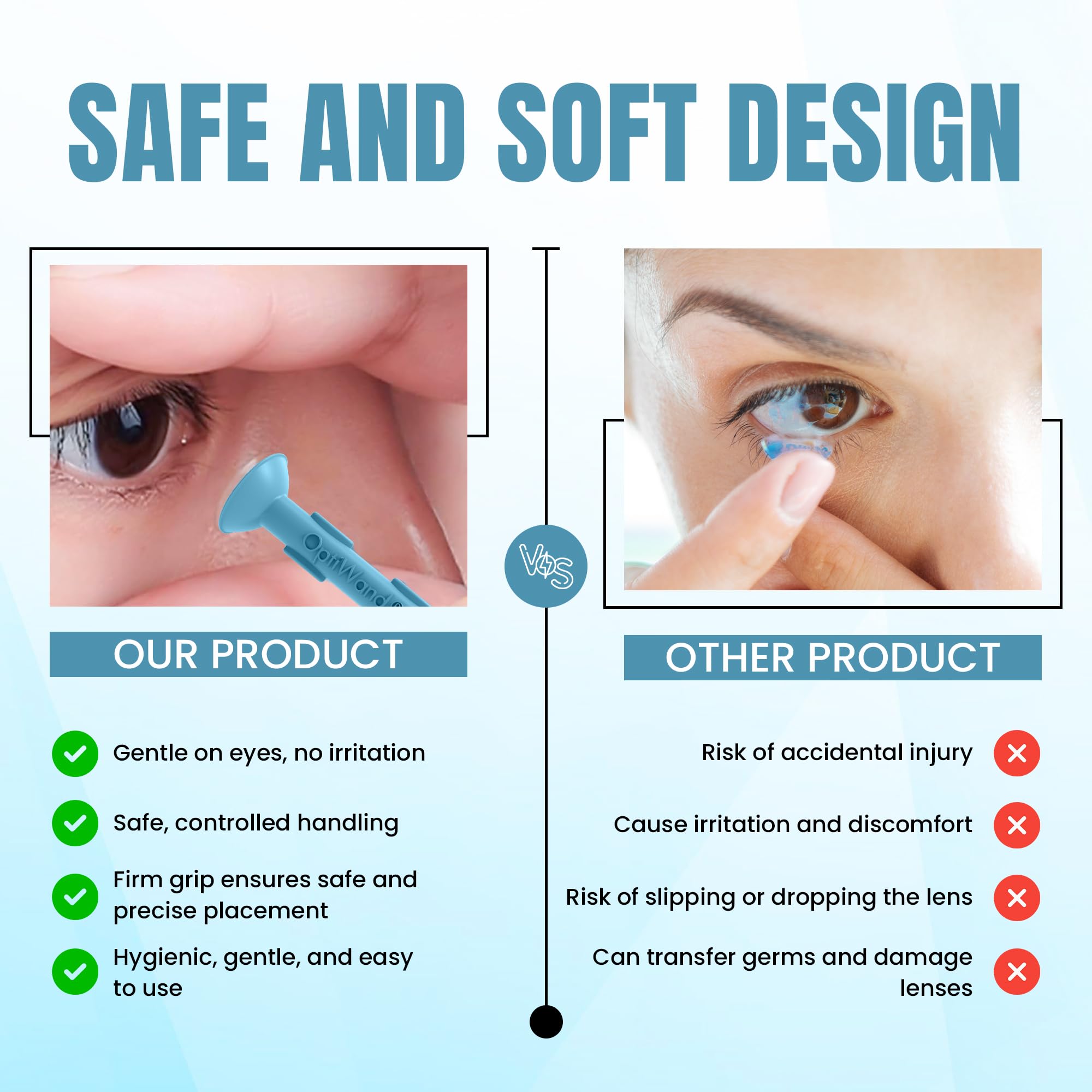 OptiWand multifunción para lentes suaves de diferentes tipos