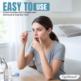OptiWand práctico para uso diario con lentes suaves