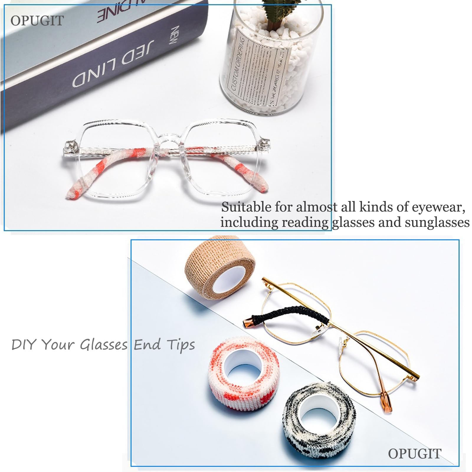 OPUGIT cinta sin pegamento para gafas, fácil de quitar