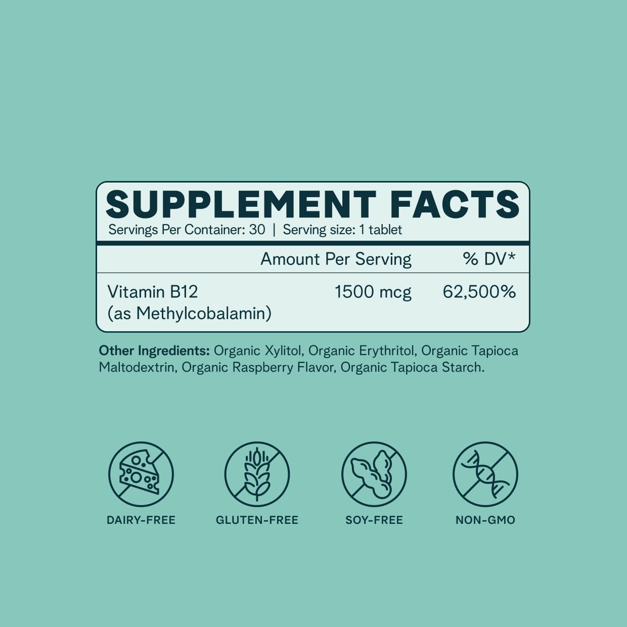 Caja frontal de Ora Organic B12 1500mcg