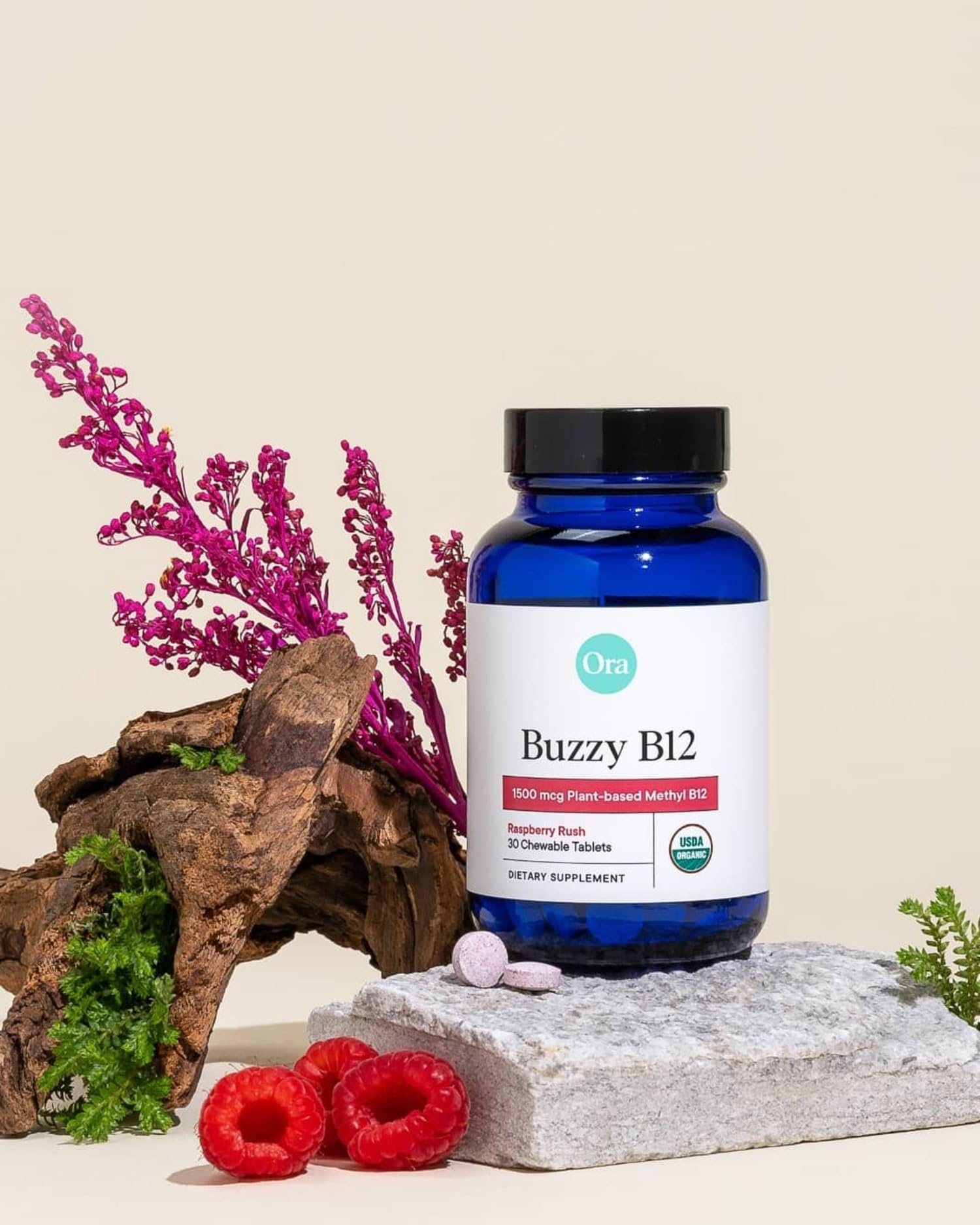 Sabor frambuesa de Ora Organic B12 1500mcg
