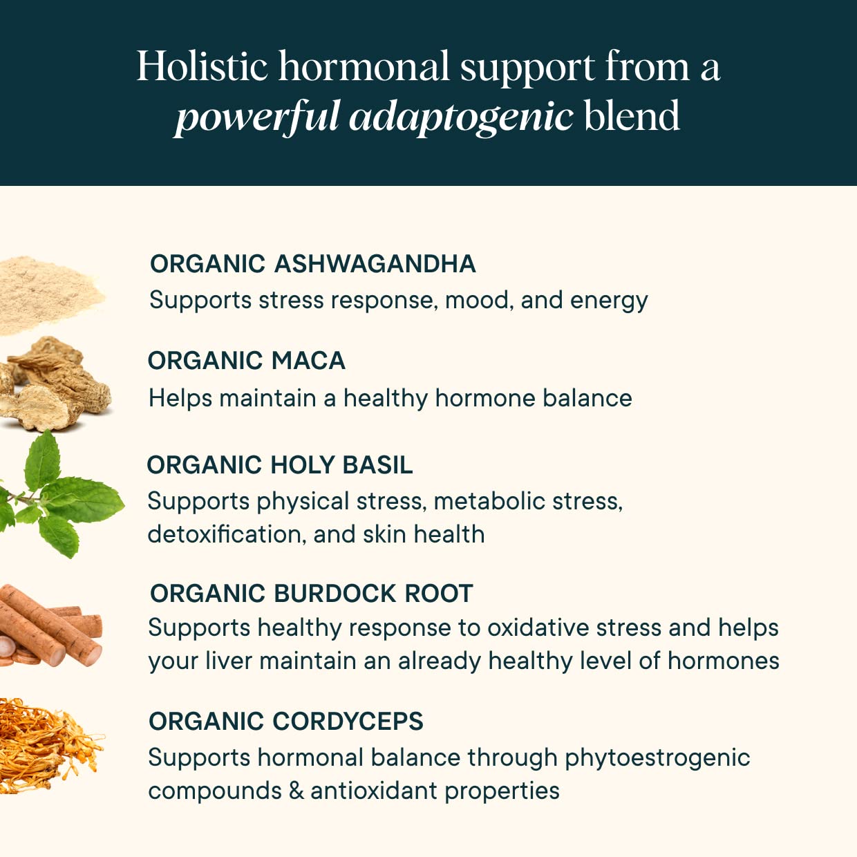 Ora Organic Balance frasco con vitamina C de acerola, soporte natural para la piel.
