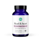 Ora Organic Omega-3 en botella muestra cápsulas de origen vegetal para cerebro y visión.