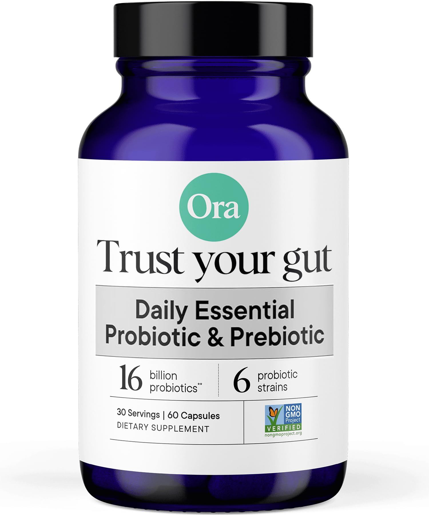 Ora Organic Probiotics, botella, apoyo para equilibrio digestivo diario.