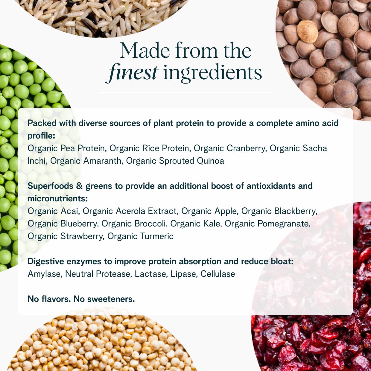 Ora Organic proteina vegetal completa de aminoácidos para músculo magro.