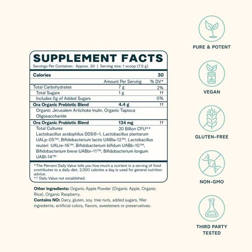 Ora Organic: sabor manzana-frambuesa para disfrutar y cuidar la digestión.