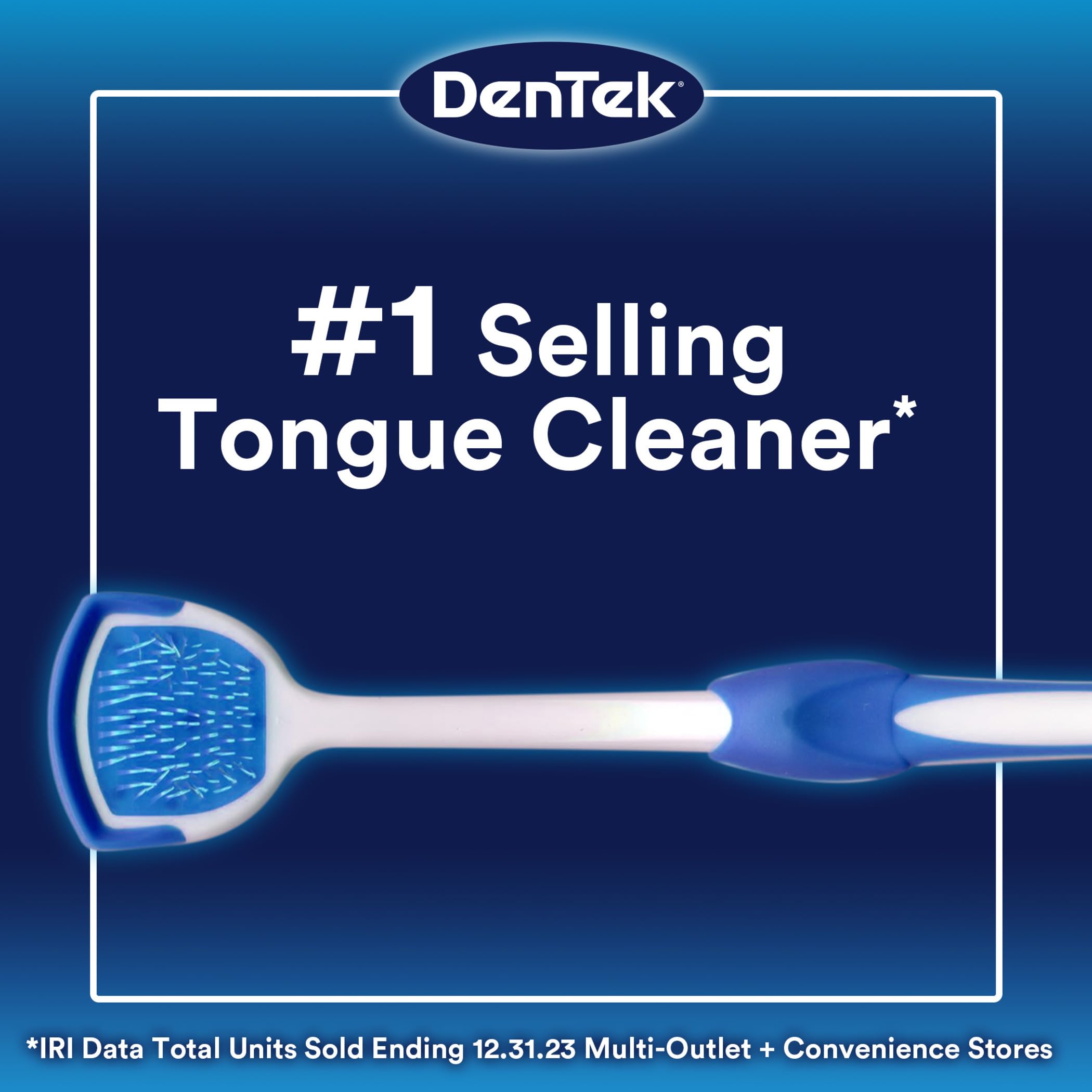 Orabrush mano ergonómica lengua, agarre cómodo para una limpieza controlada.