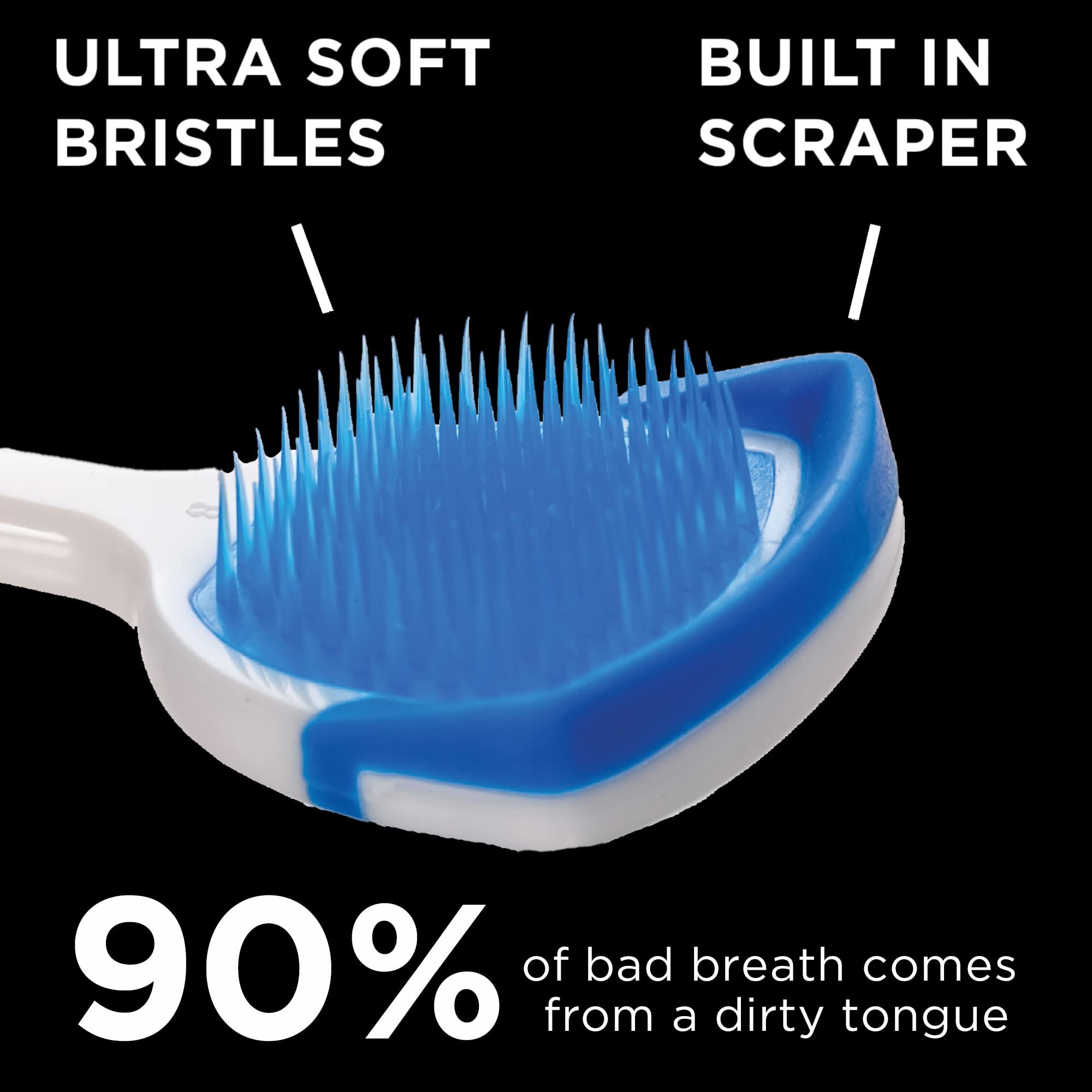 Orabrush: raspador de lengua integrado facilita la limpieza de la parte posterior de la lengua