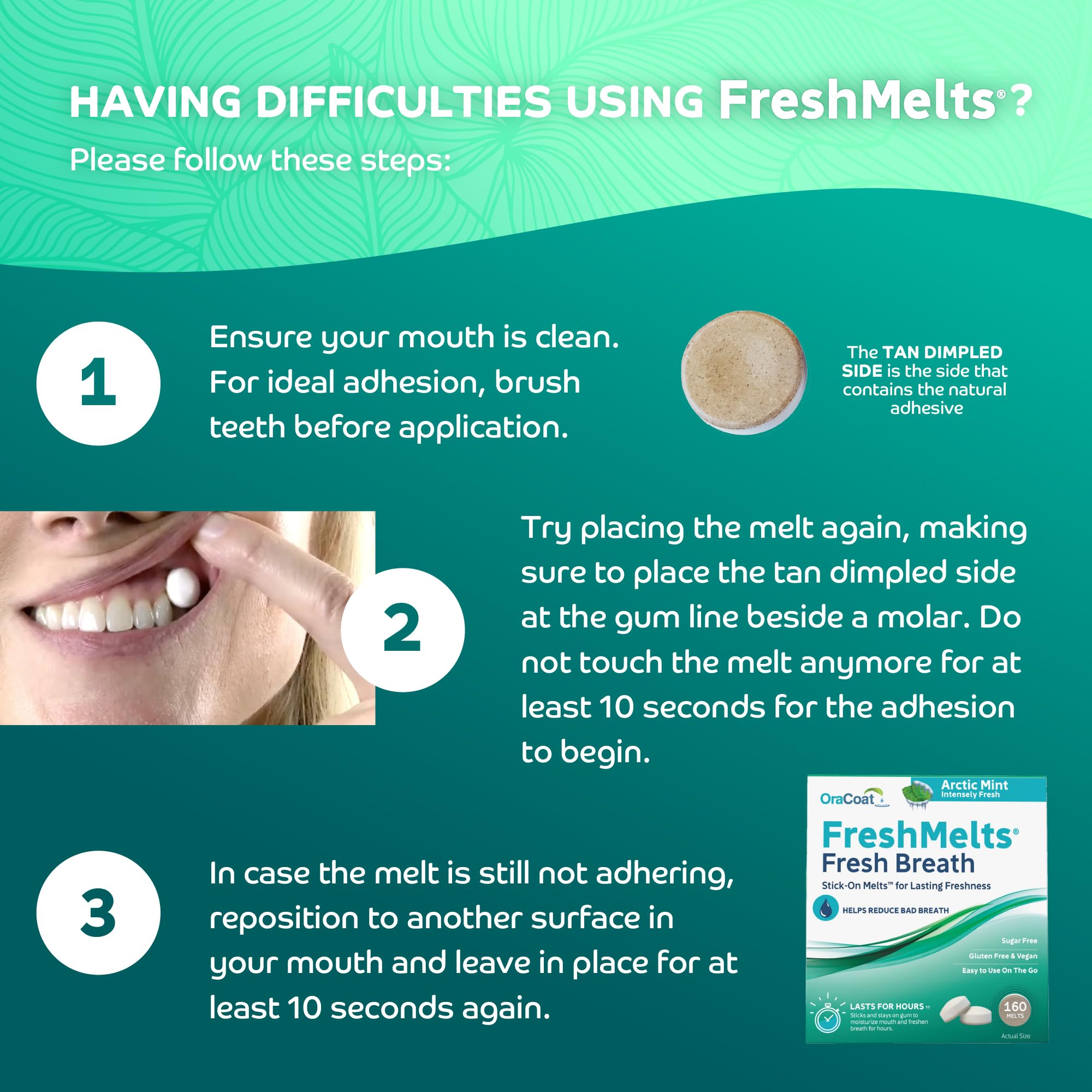 Oracoat FreshMelts sabor a menta fresca que acompaña reuniones y salidas